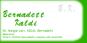 bernadett kaldi business card