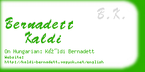 bernadett kaldi business card